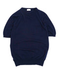 Navy Cotton Short-Sleeve Crewneck