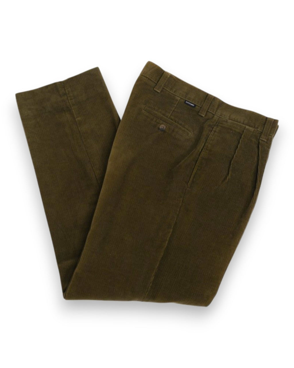 Dark Forest Pleated High-Rise Cord Trousers