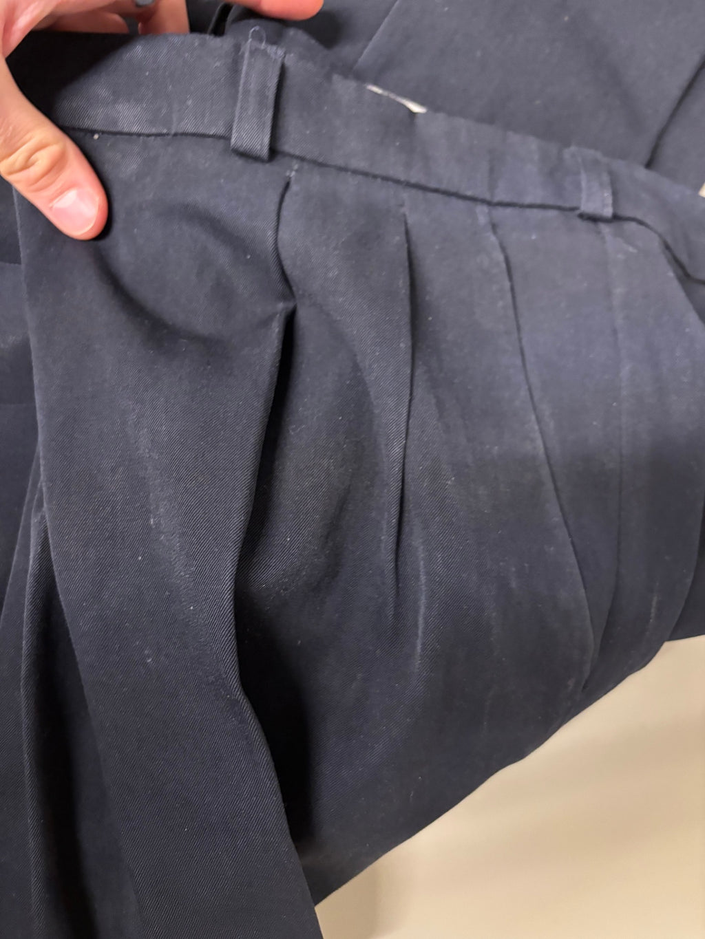 Dark Navy Wool blend Trousers