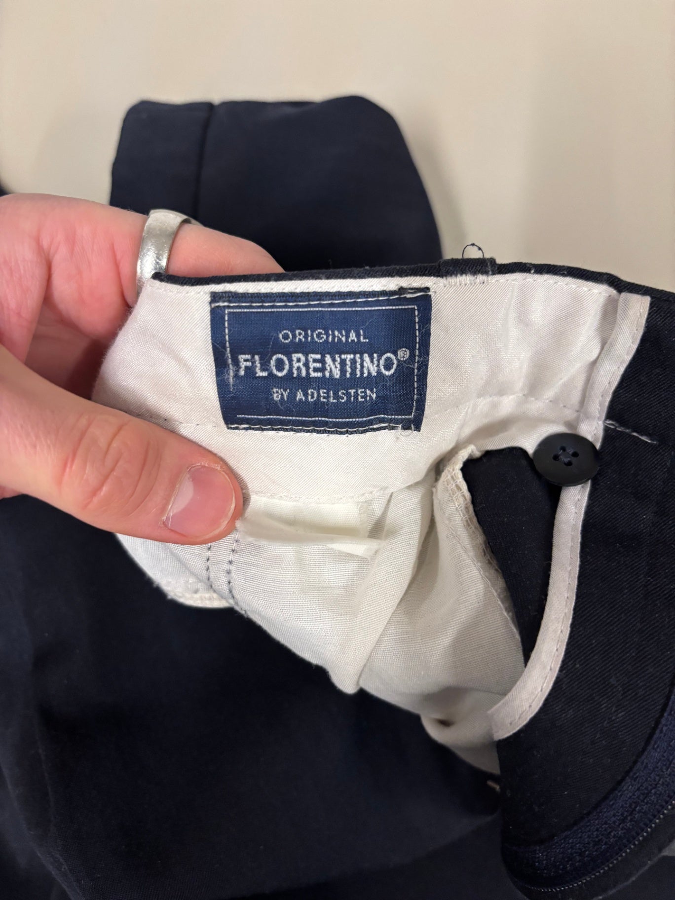 Dark Navy Wool blend Trousers