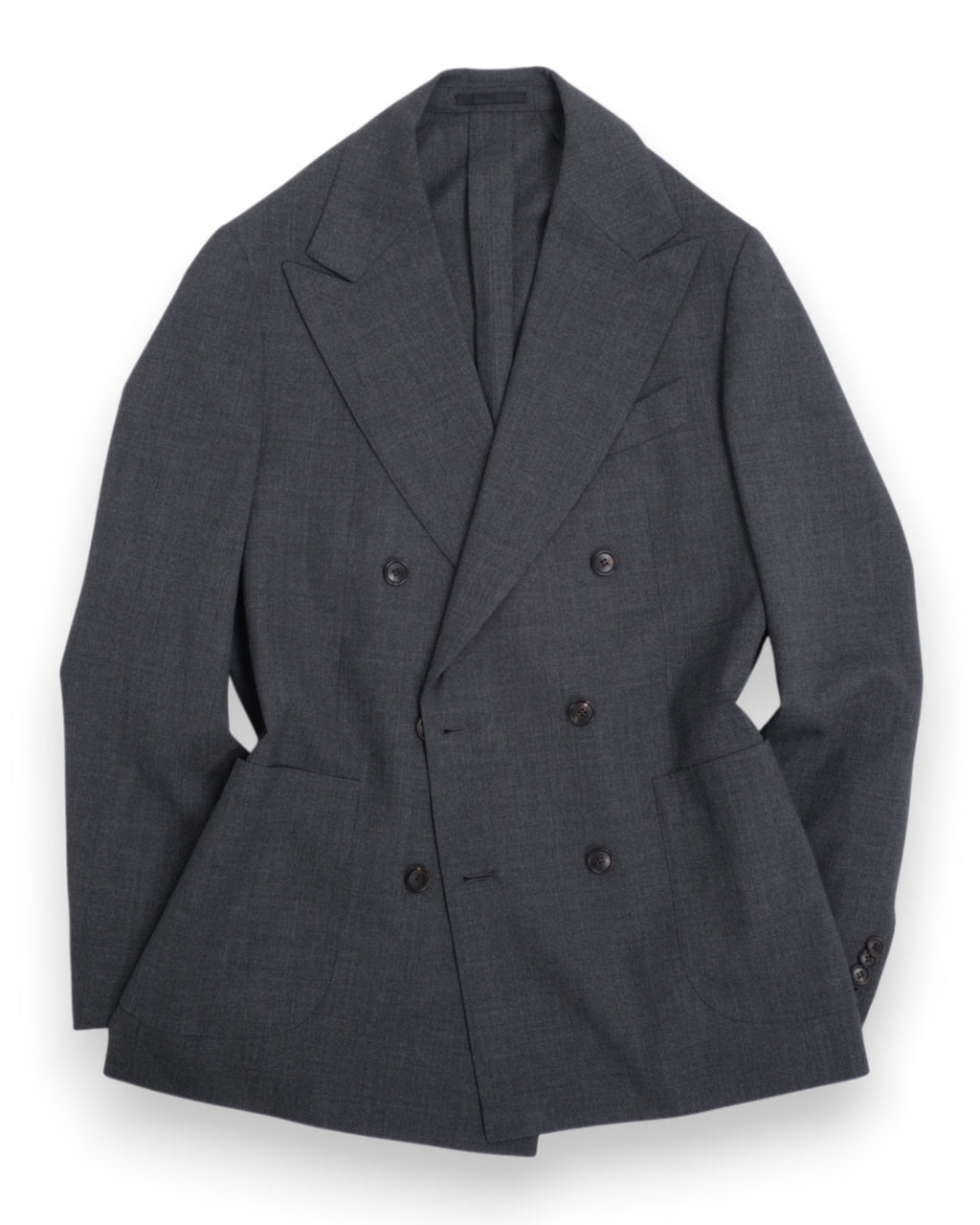 Grey Unlined DB. Wool Suit
