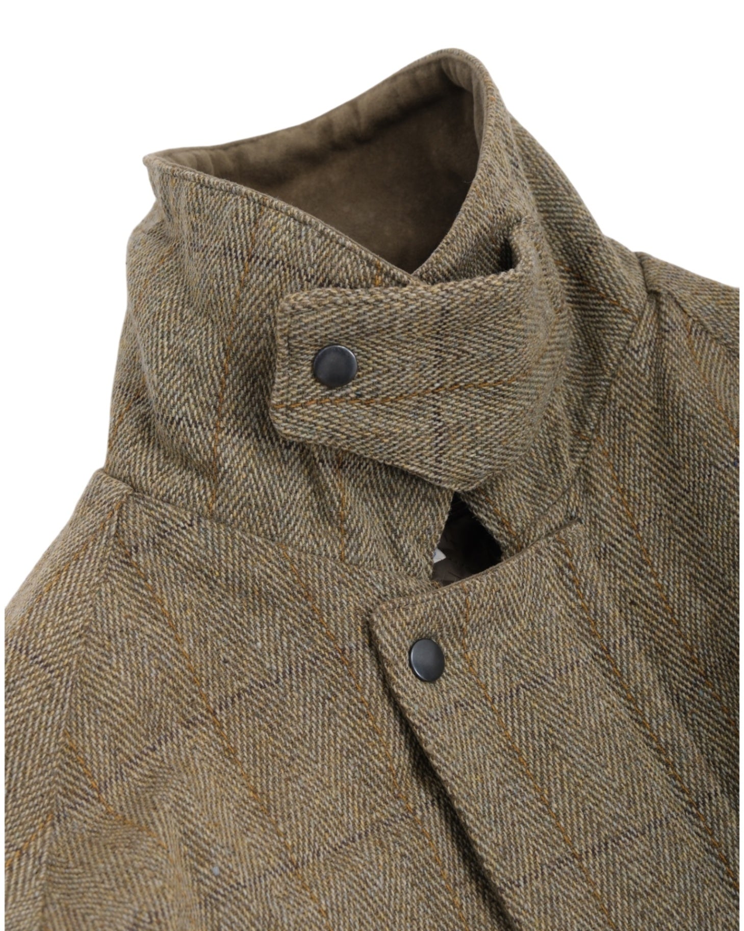 Green Tweed Herringbone Raglan Shooting Coat