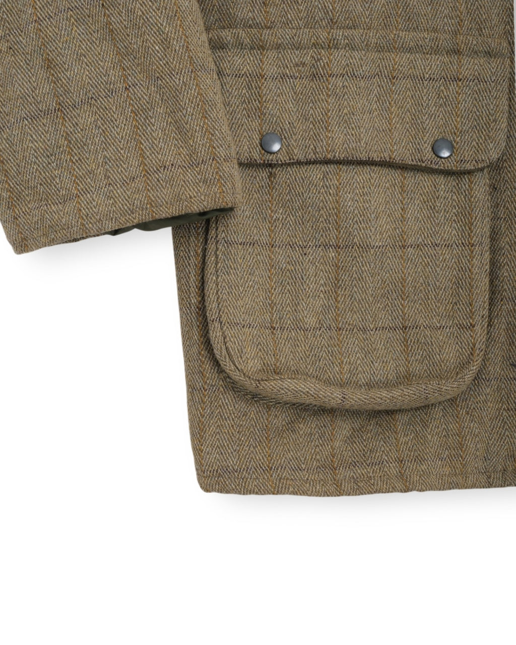 Green Tweed Herringbone Raglan Shooting Coat