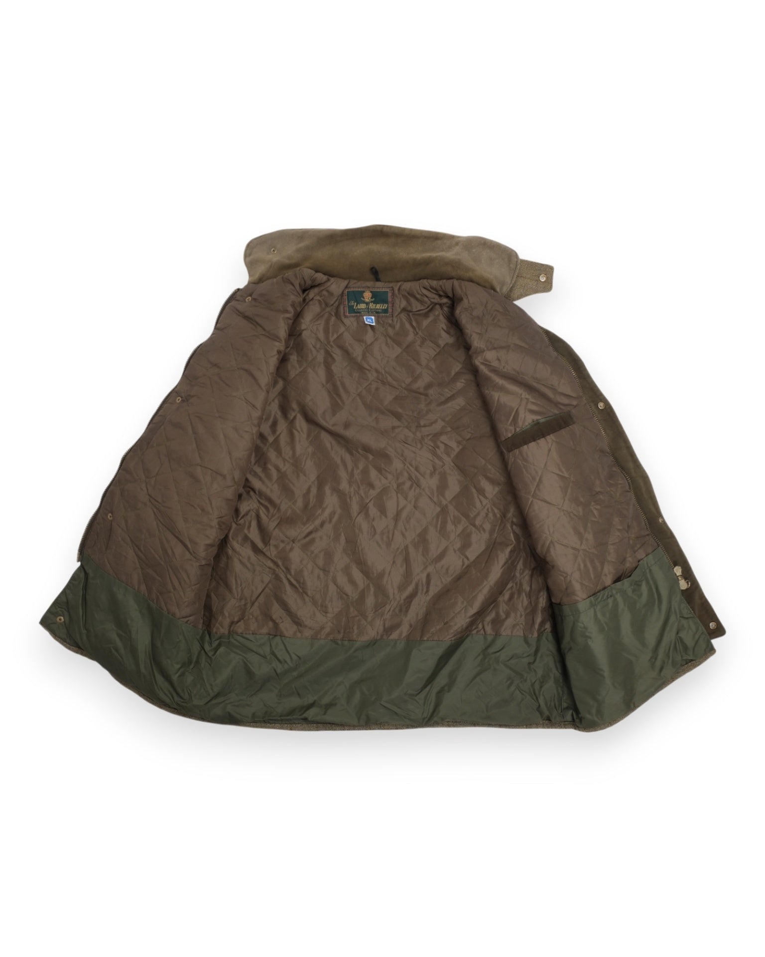 Green Tweed Herringbone Raglan Shooting Coat
