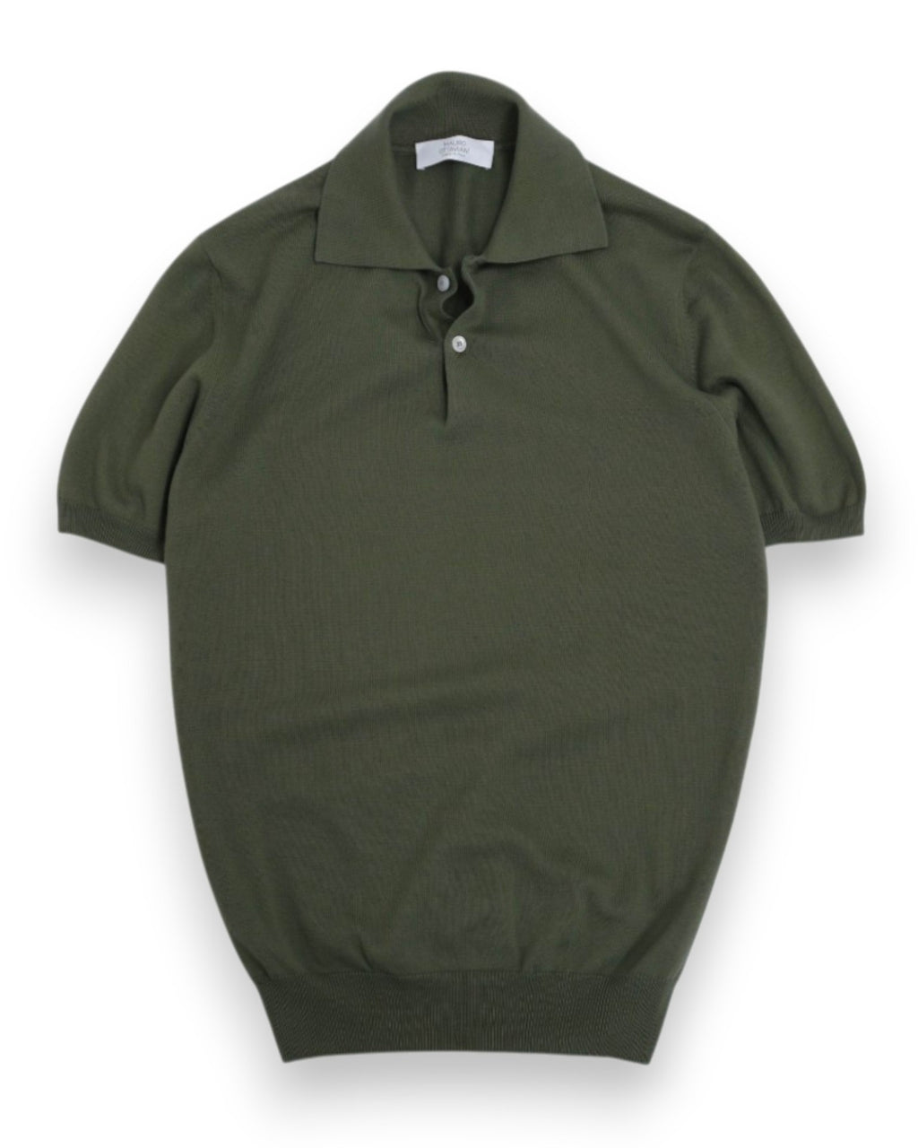 Olive Cotton Short-Sleeve Polo