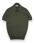 Olive Cotton Short-Sleeve Polo