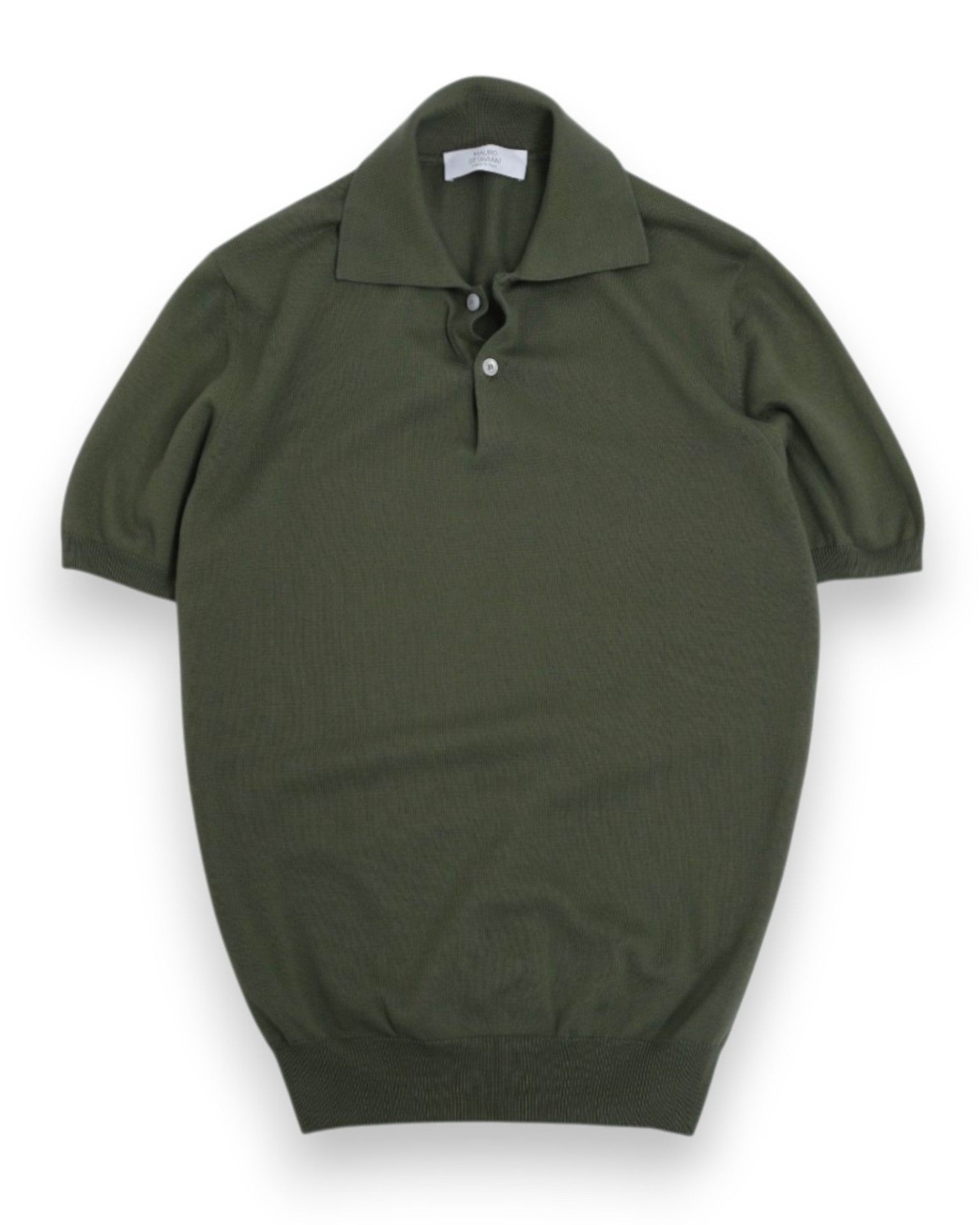 Olive Cotton Short-Sleeve Polo