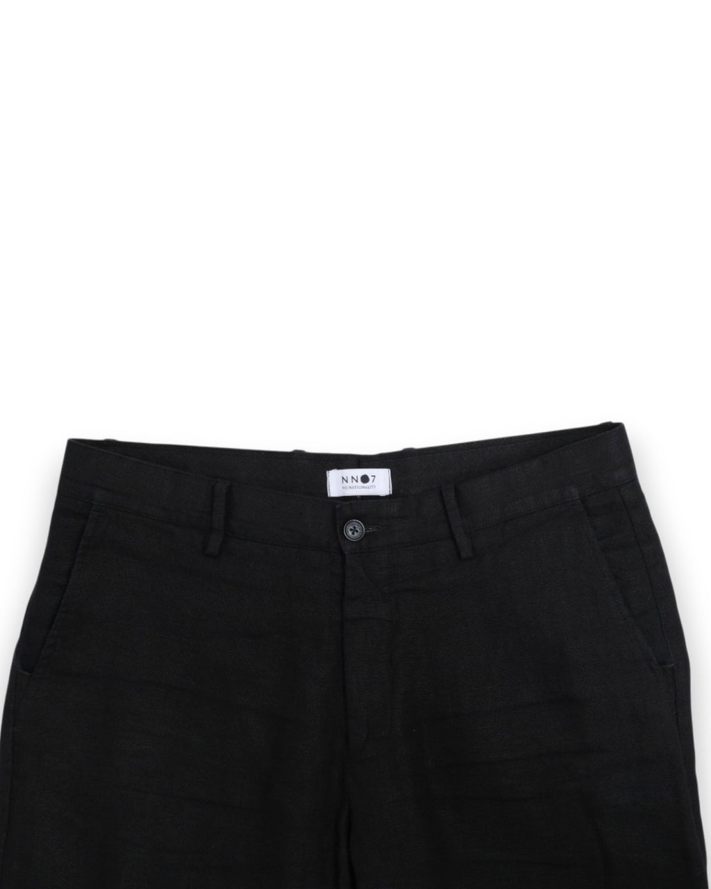 Black Linen Mid-Rise Trousers