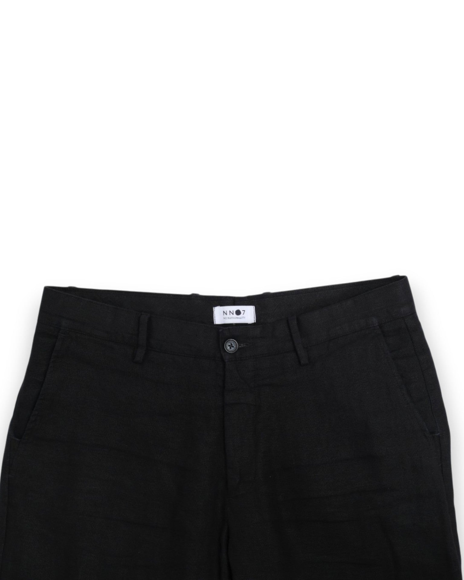 Black Linen Mid-Rise Trousers