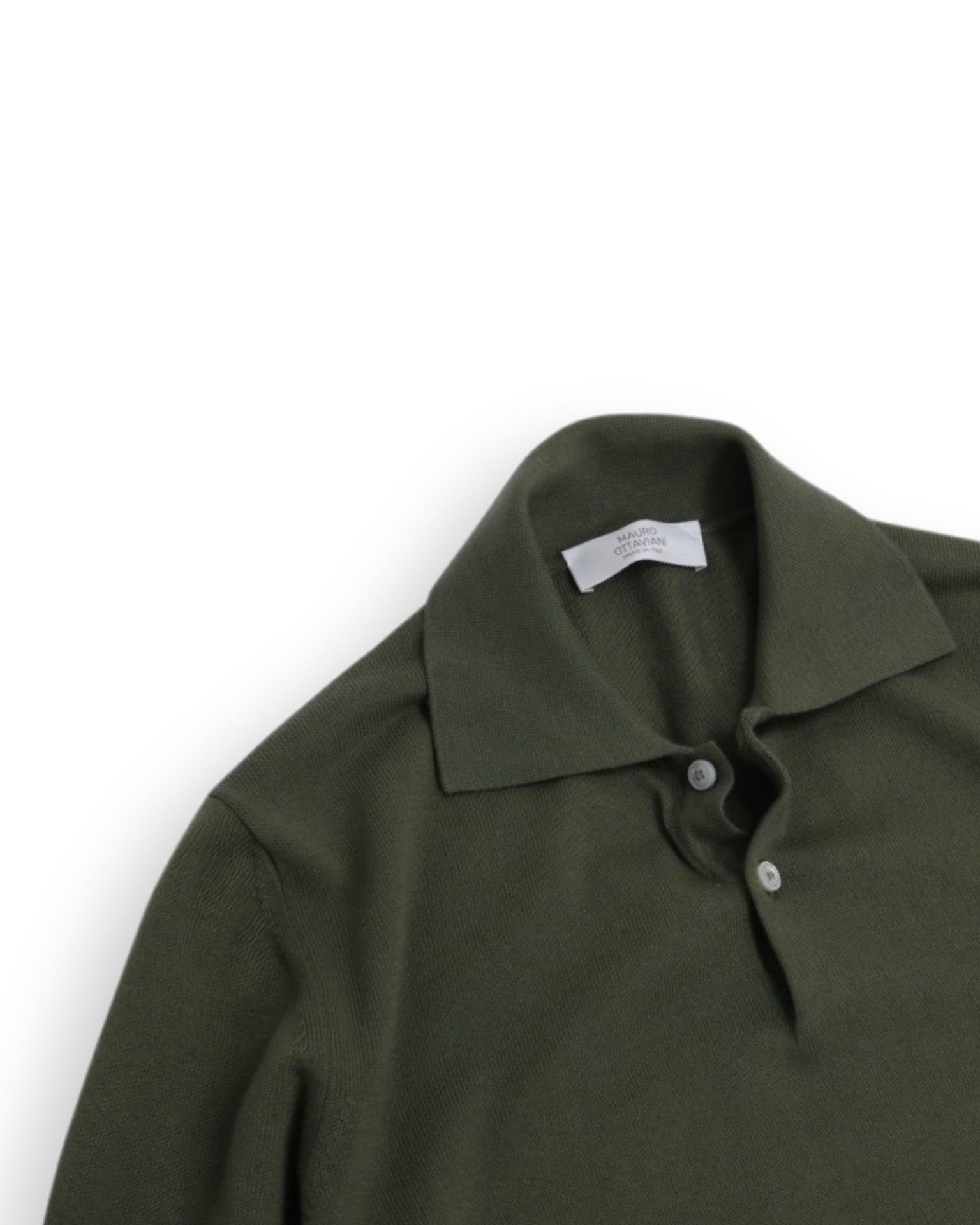 Olive Cotton Short-Sleeve Polo