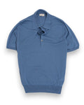 Faded Azure Silk Polo
