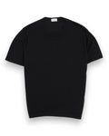 Black Silk Short-Sleeve Crewneck