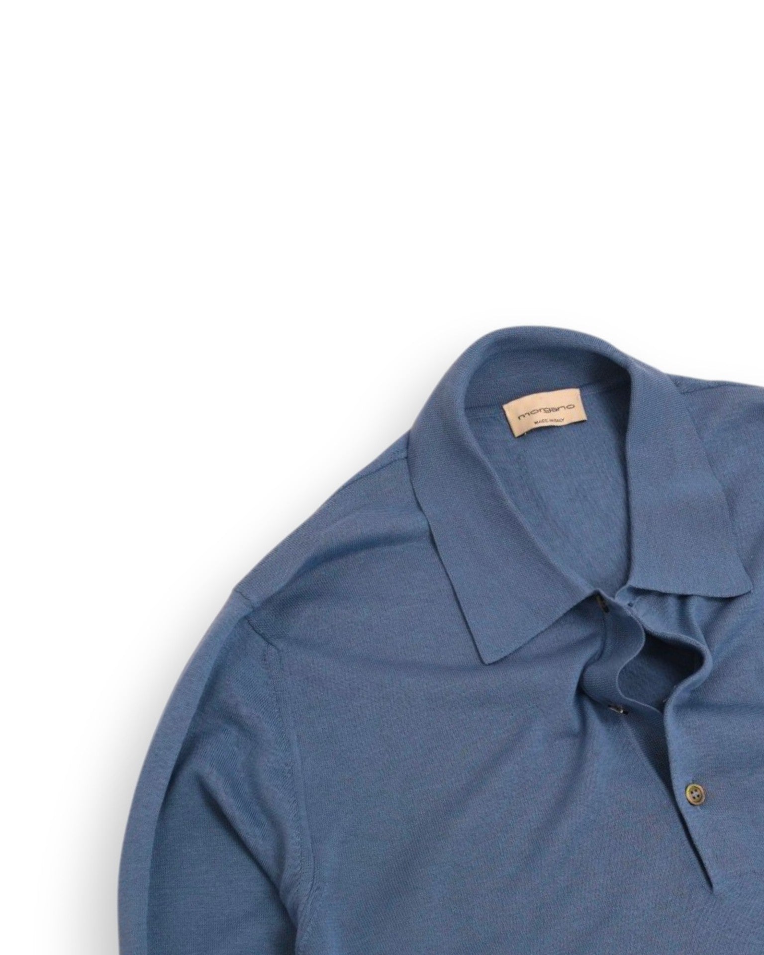 Faded Azure Silk Polo