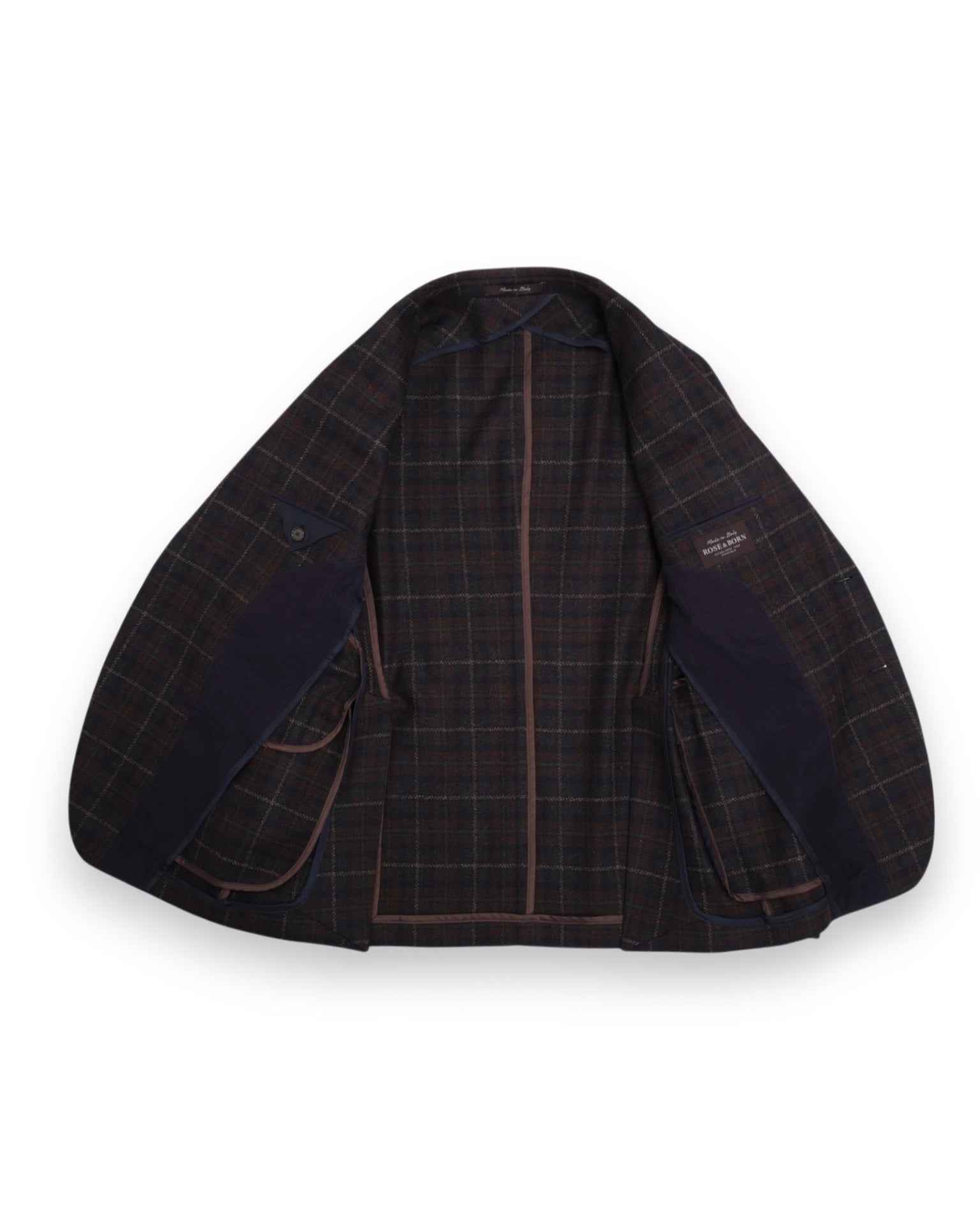 Brown Checked Wool & Cashmere Sports Jacket