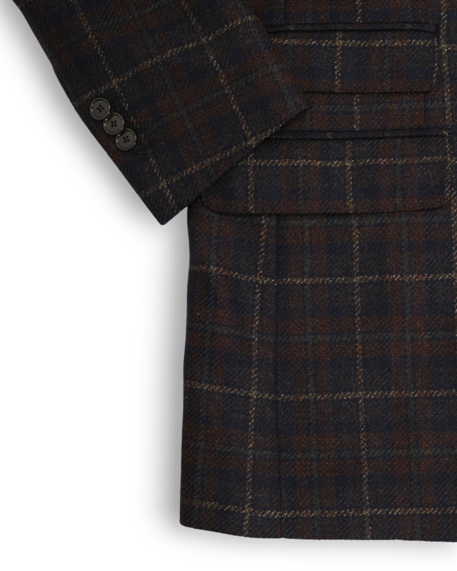 Brown Checked Wool & Cashmere Sports Jacket