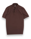 Dark Brown Washed & Dyed Pique Polo