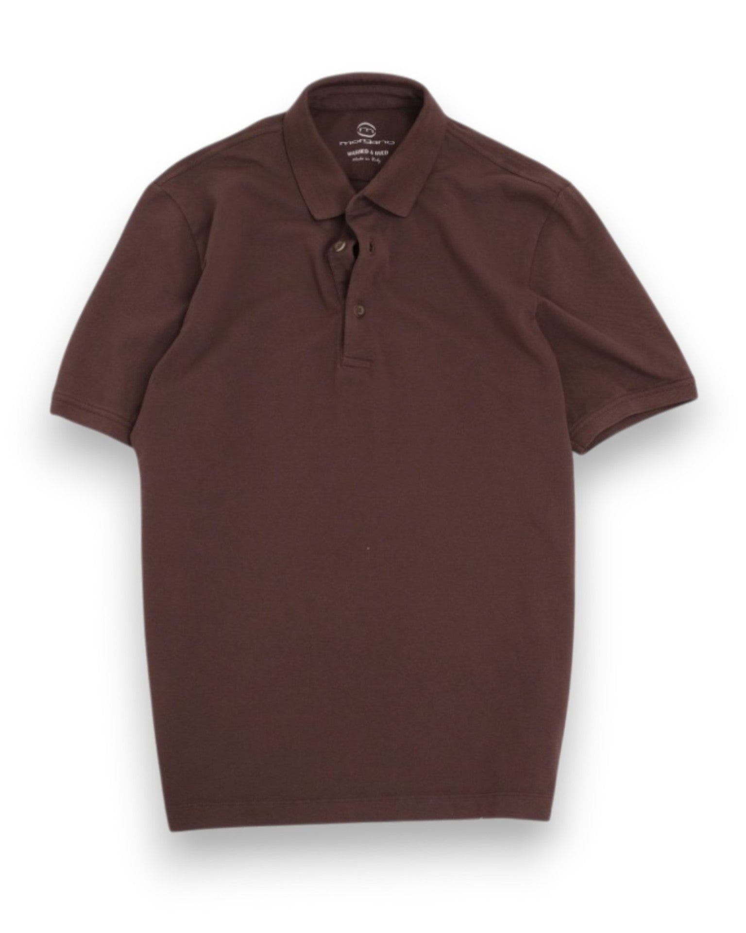 Dark Brown Washed & Dyed Pique Polo