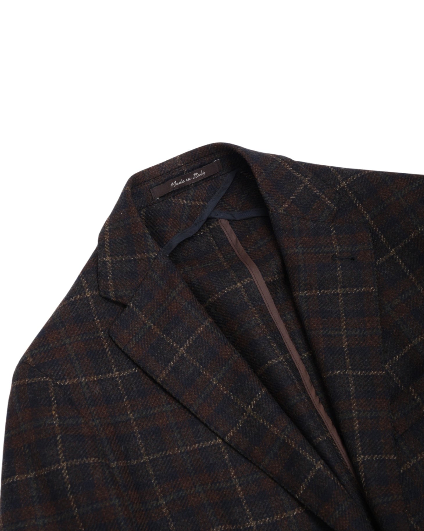 Brown Checked Wool & Cashmere Sports Jacket