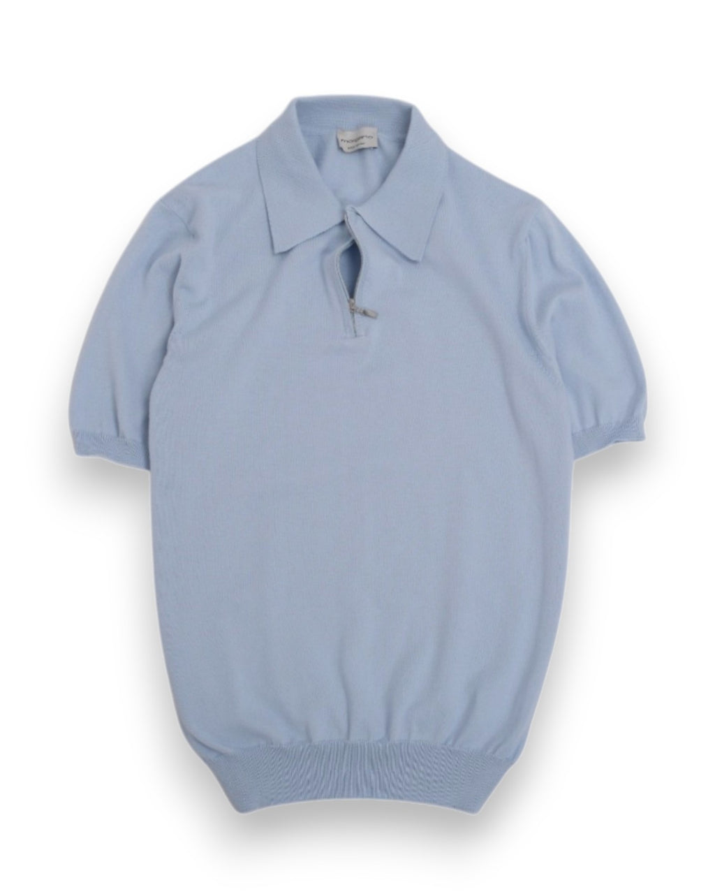 Light Blue Short-Sleeve Zip Polo