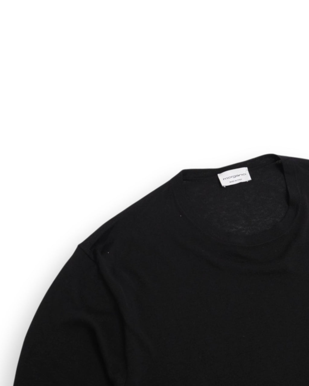 Black Silk Short-Sleeve Crewneck