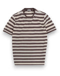 Mud/Cream Short-Sleeve Crewneck