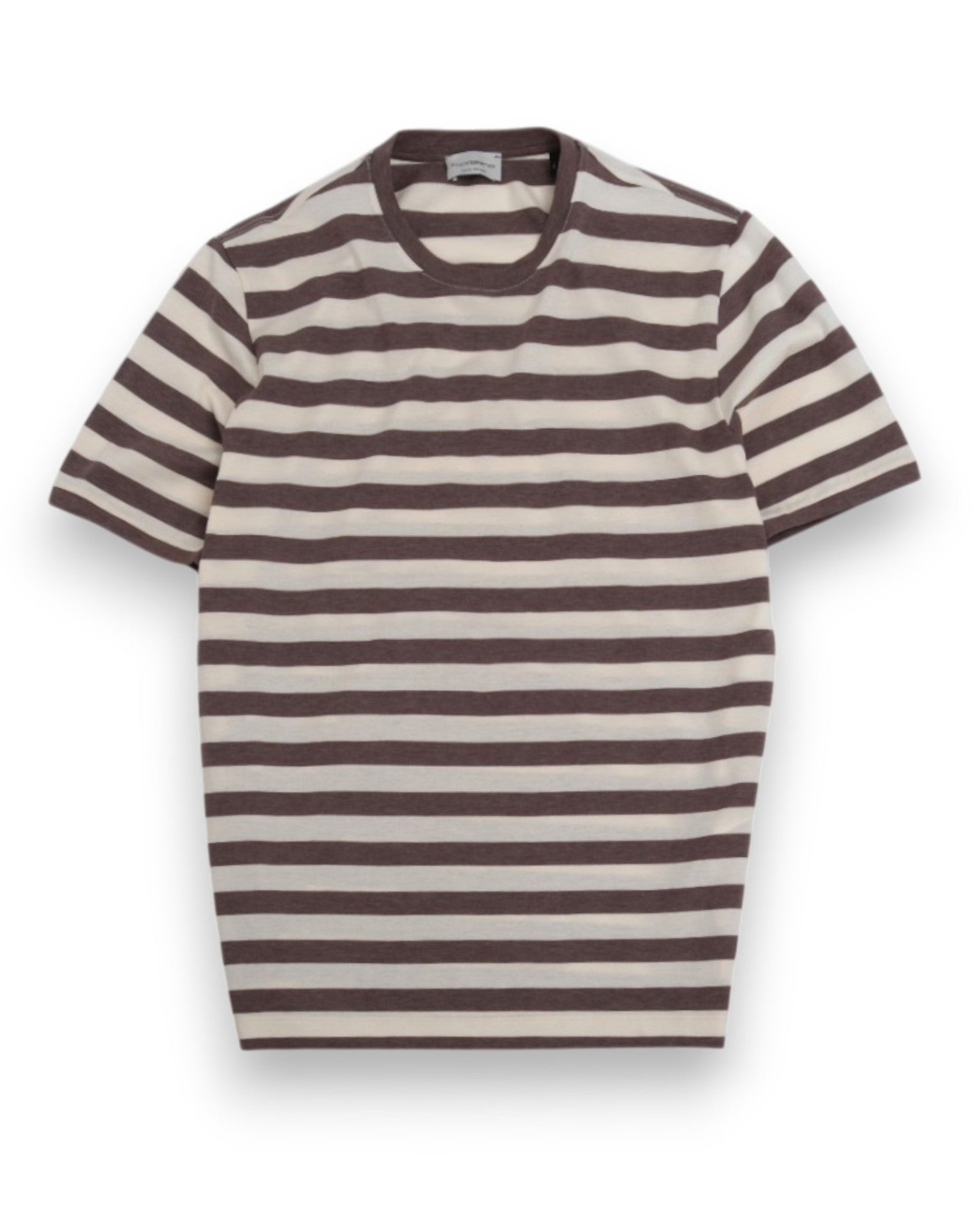 Mud/Cream Short-Sleeve Crewneck