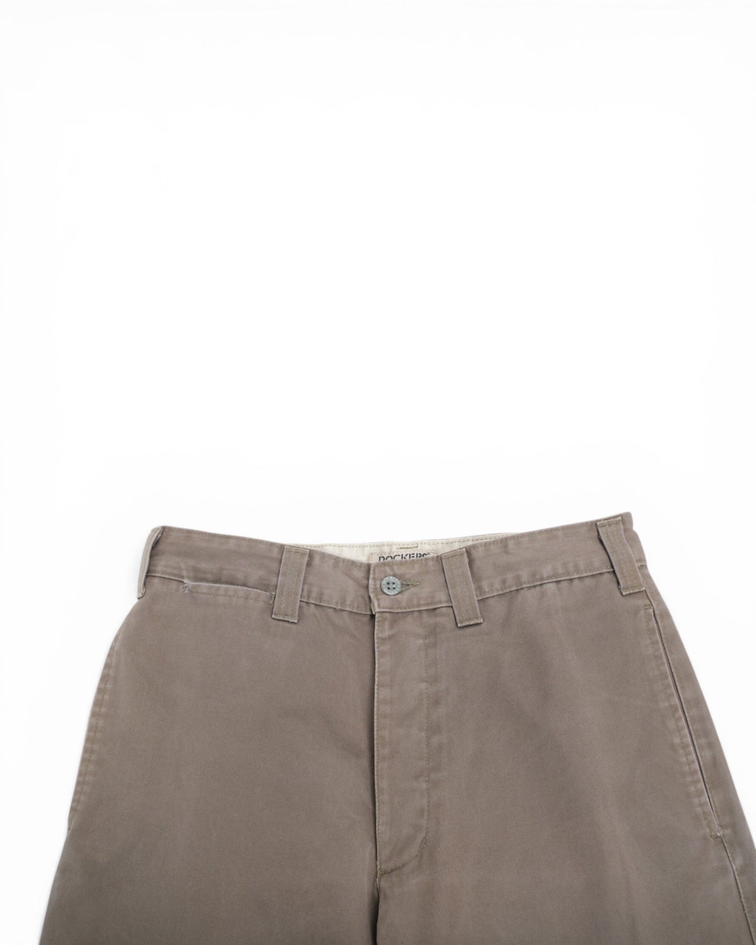 Olive High-Rise Cotton Trousers