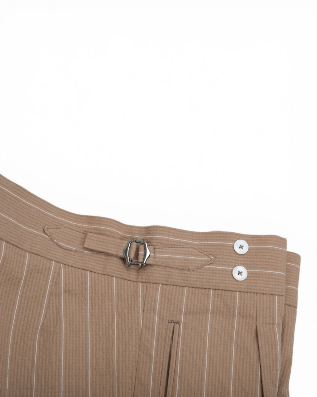 Beige Chalk Striped Seersucker Suit