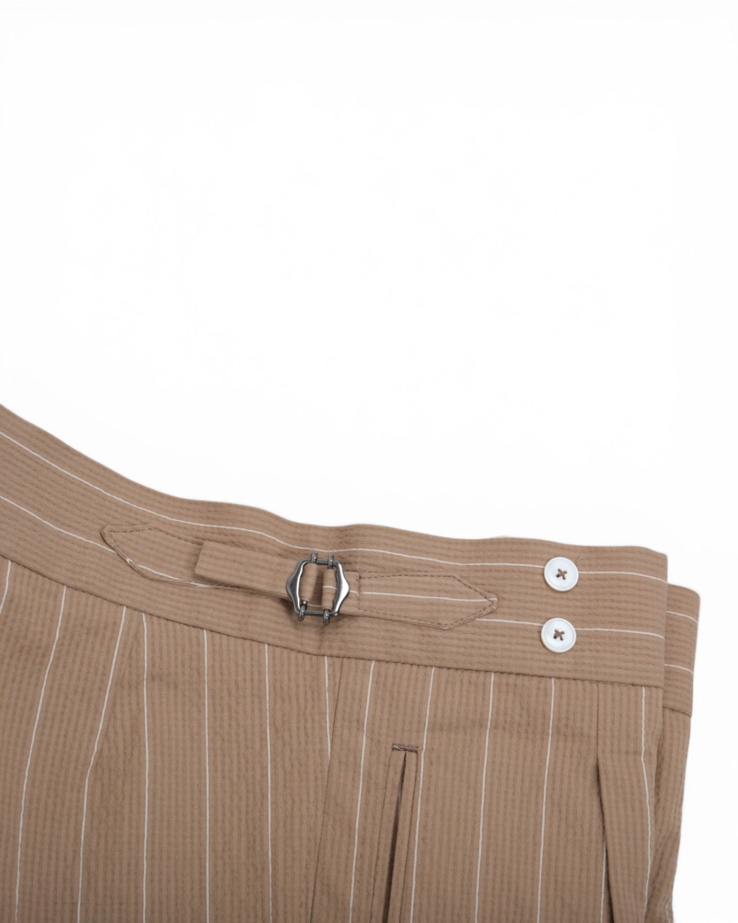 Beige Chalk Striped Seersucker Suit