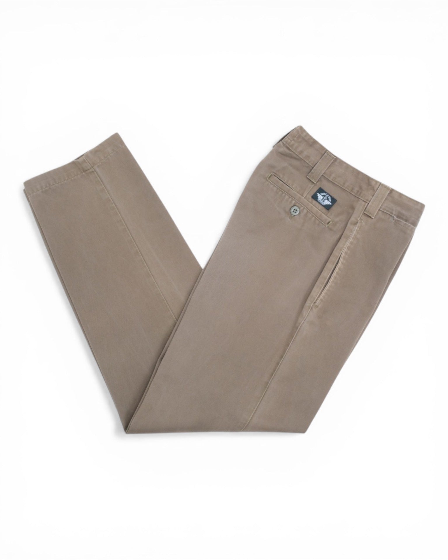 Olive High-Rise Cotton Trousers