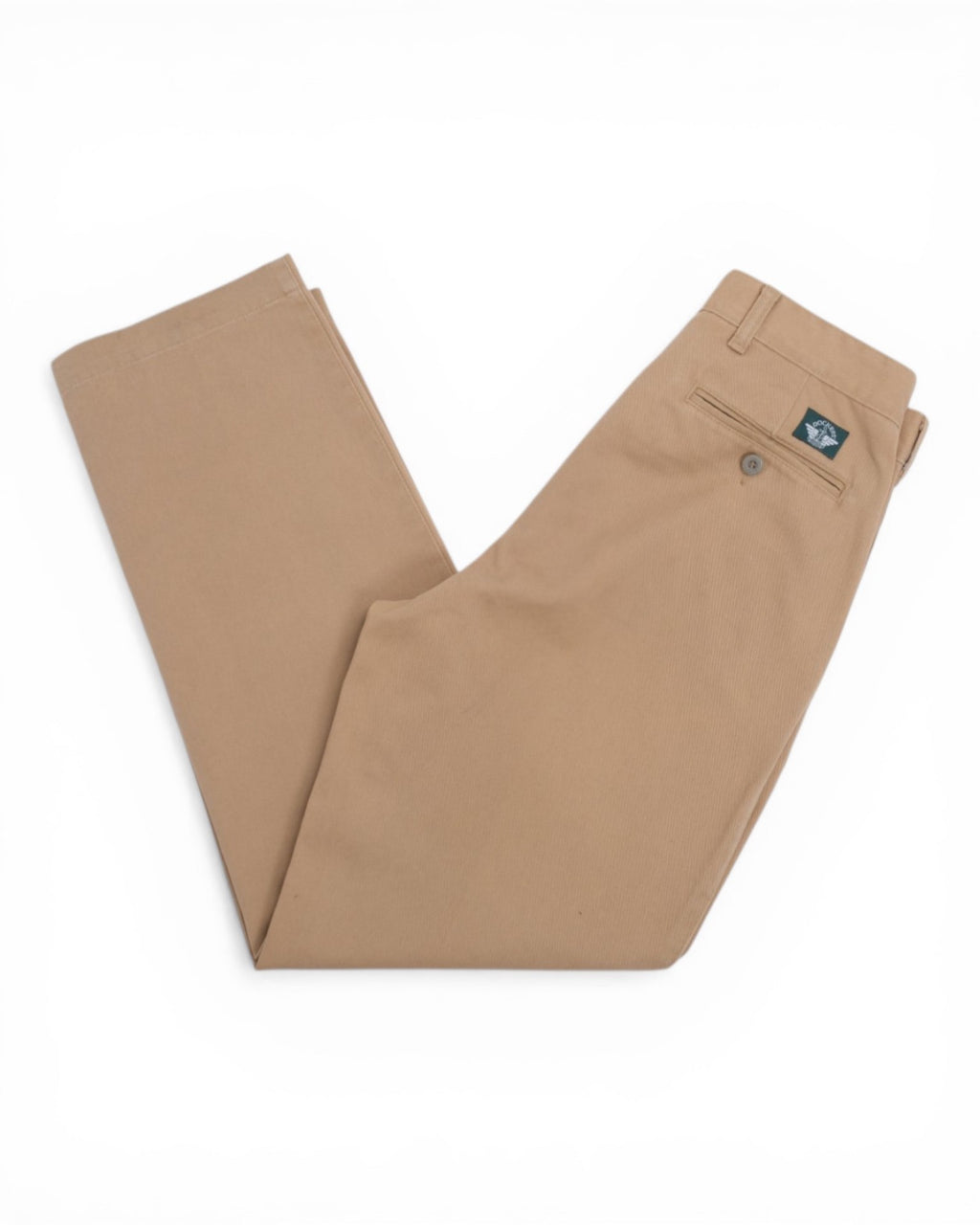 Khaki Twill Flat-Front High-Rise Heavy Chino