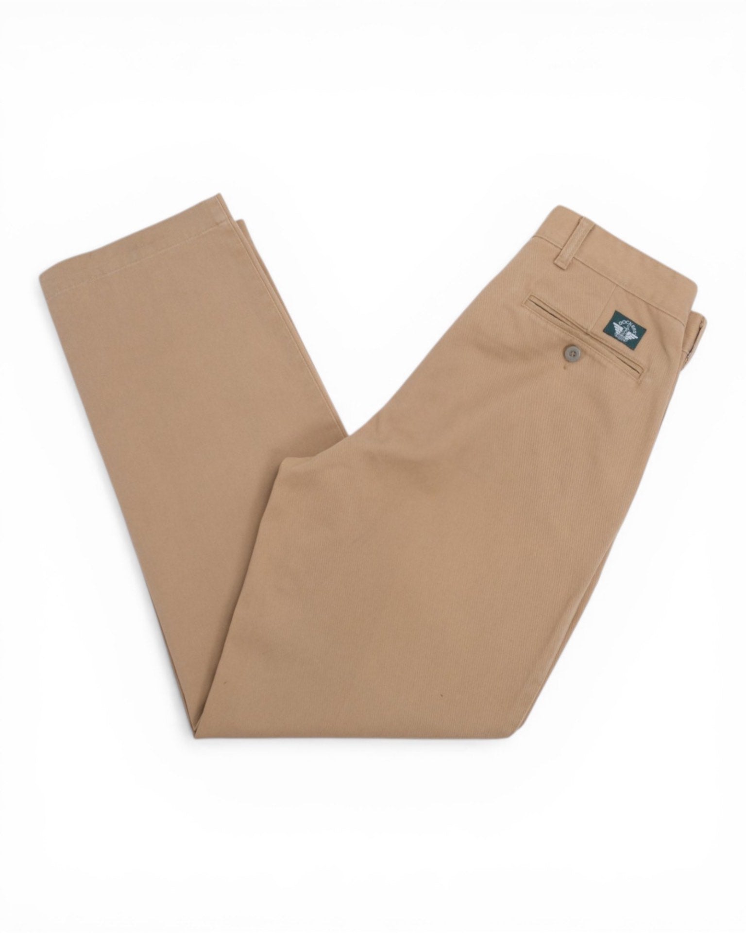 Khaki High-Rise Cotton Trousers