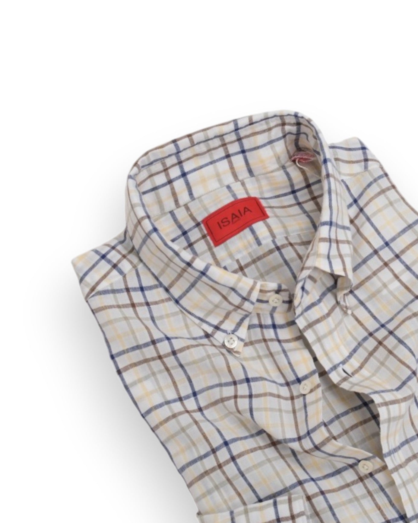 Off-White Tattersall Check Cotton/Linen BD. Shirt