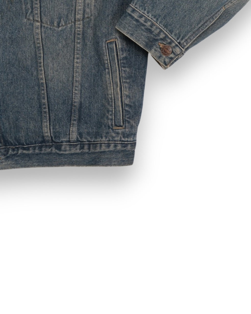 Faded Mid-Blue Denim Jacket, Made in Italy
