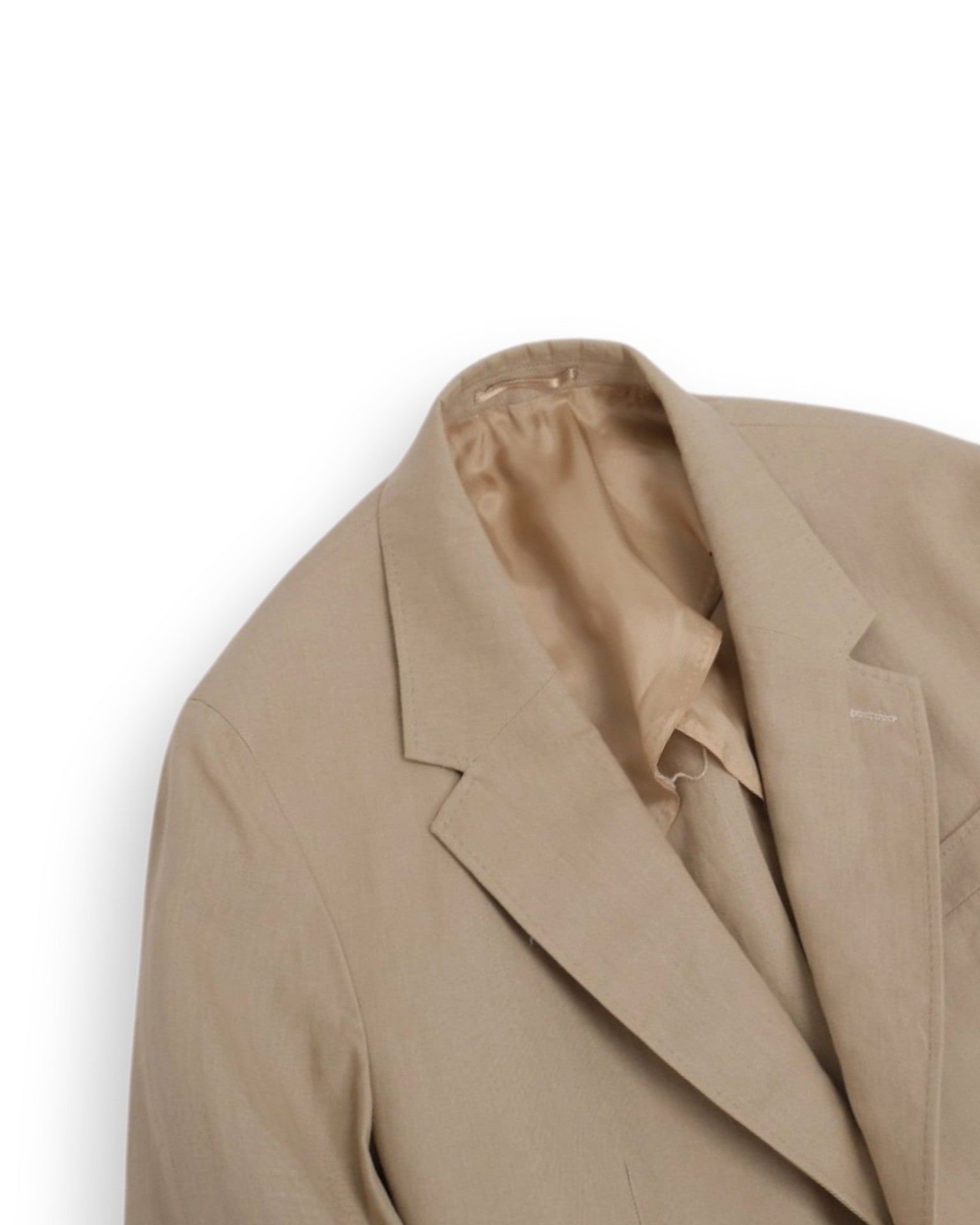 Beige Linen Single-Breasted Sports Jacket