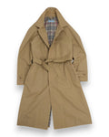 Beige Cotton Belted Raglan Coat