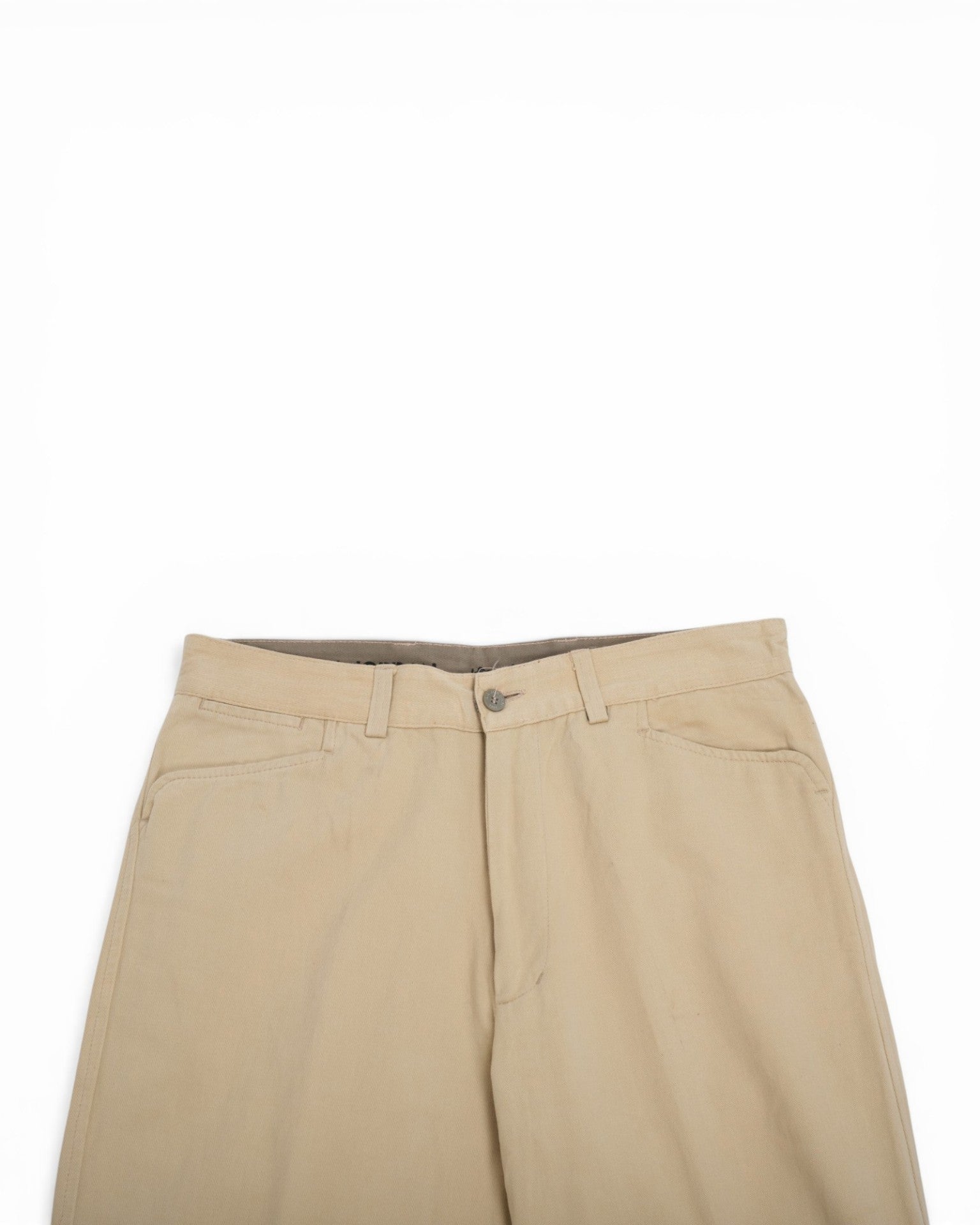 Beige Cotton Twill Trousers