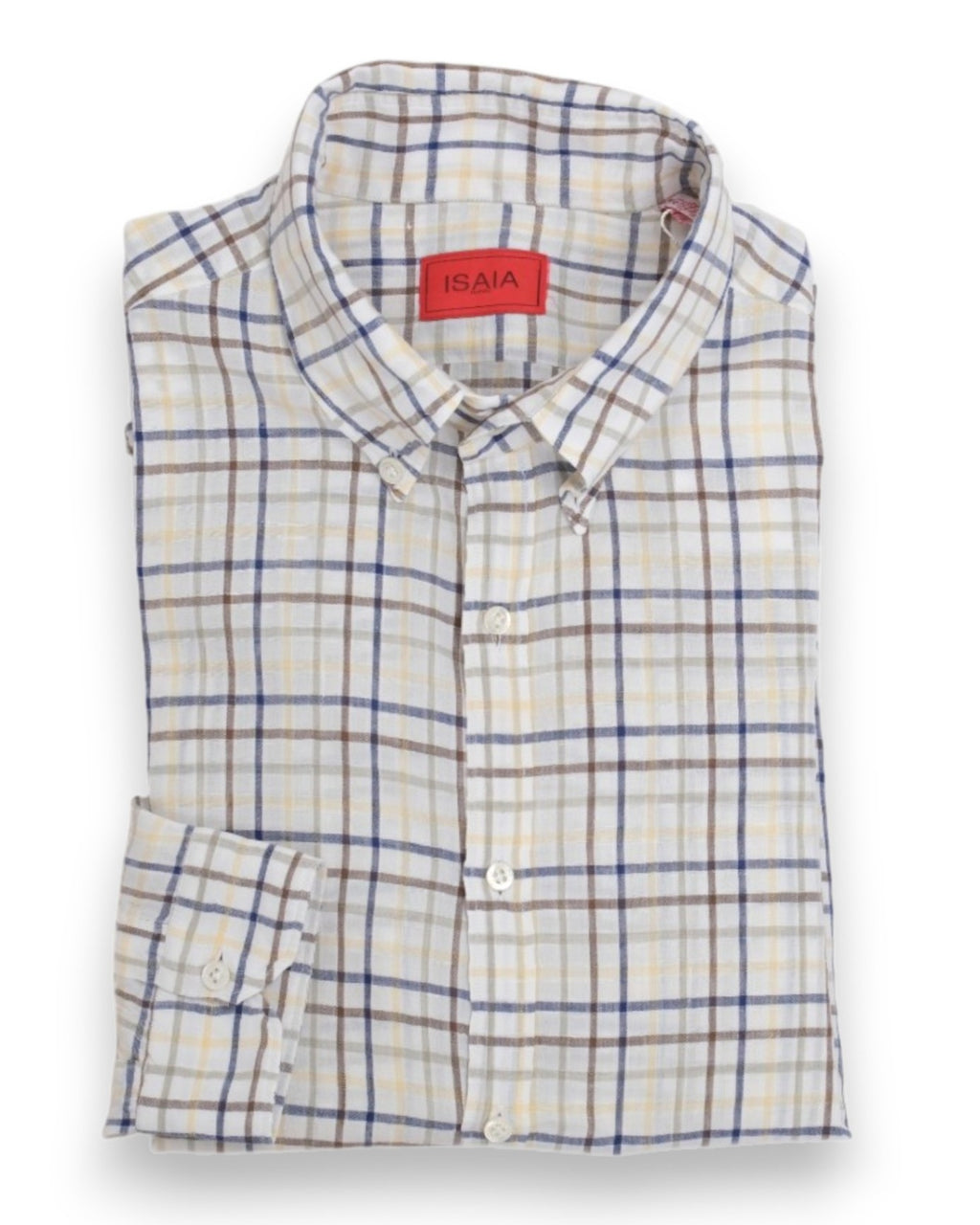 Off-White Tattersall Check Cotton/Linen BD. Shirt