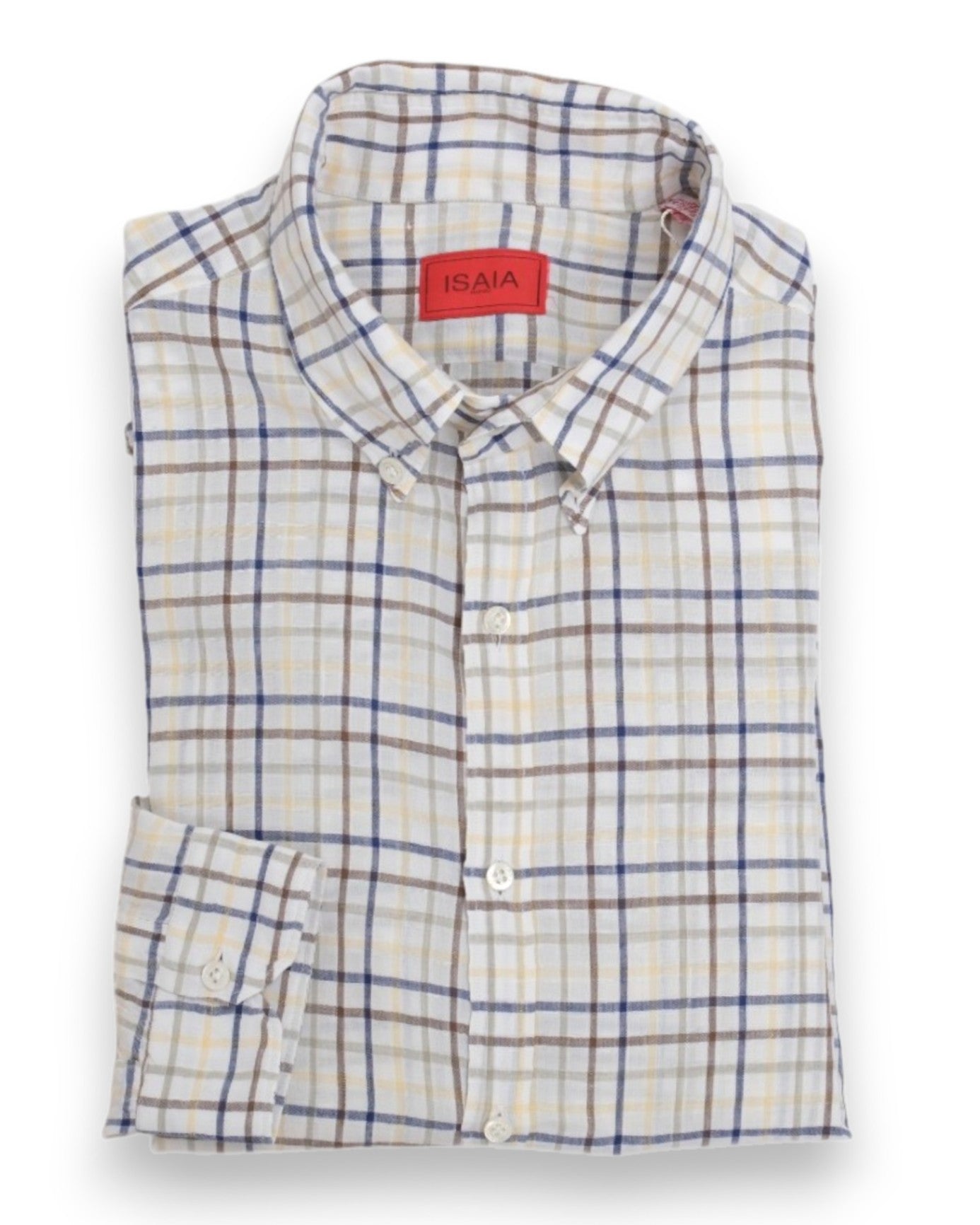 Off-White Tattersall Check Cotton/Linen BD. Shirt