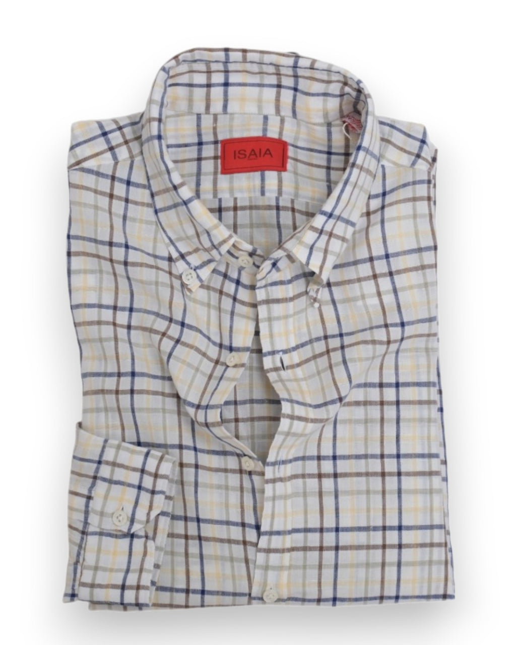 Off-White Tattersall Check Cotton/Linen BD. Shirt
