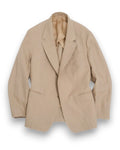Beige Linen Single-Breasted Sports Jacket