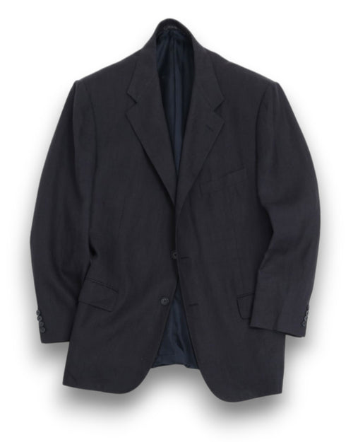 Black Linen Single Breasted Sports Jacket