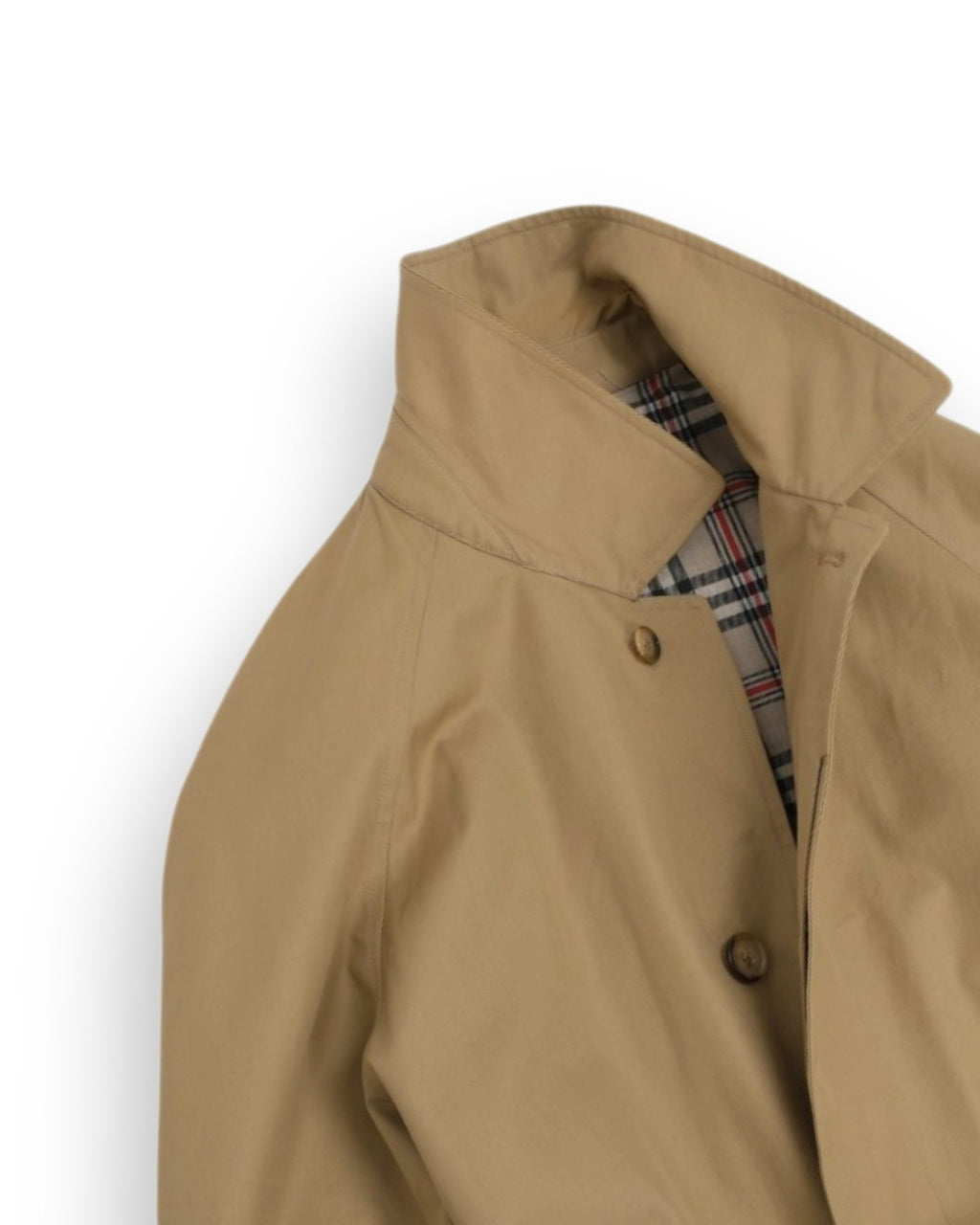 Beige Cotton Belted Raglan Coat