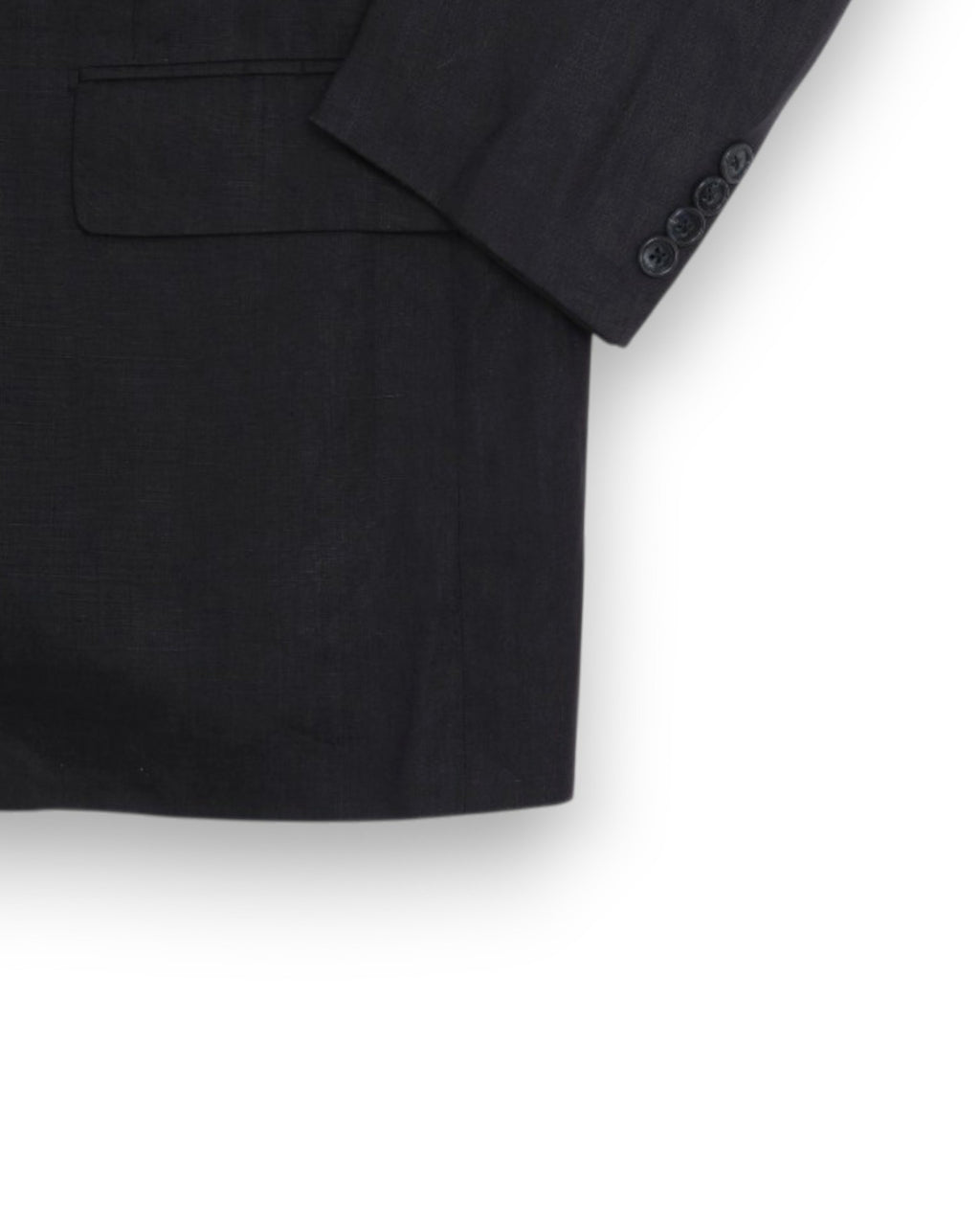Black Linen Single Breasted Sports Jacket