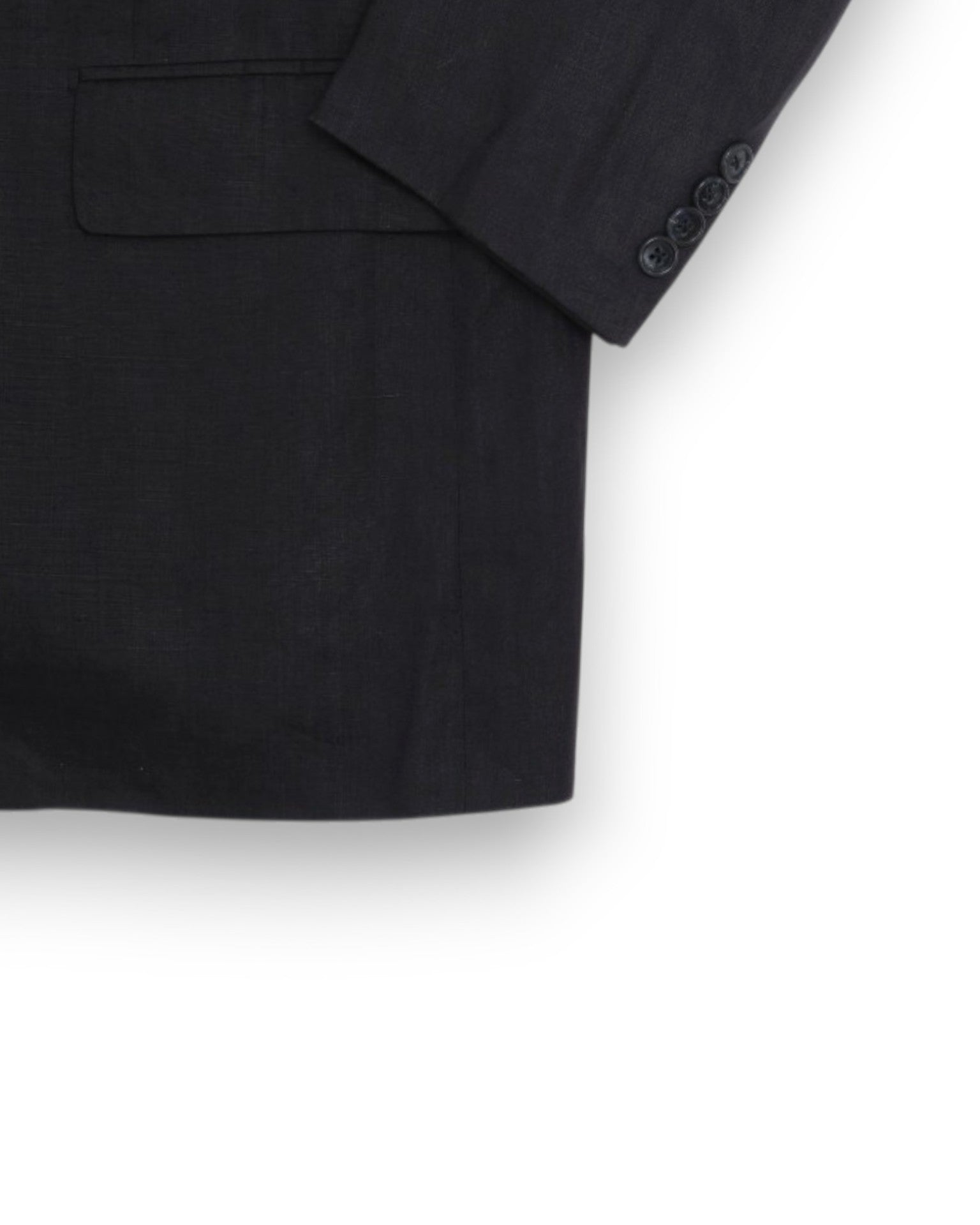 Black Linen Single Breasted Sports Jacket