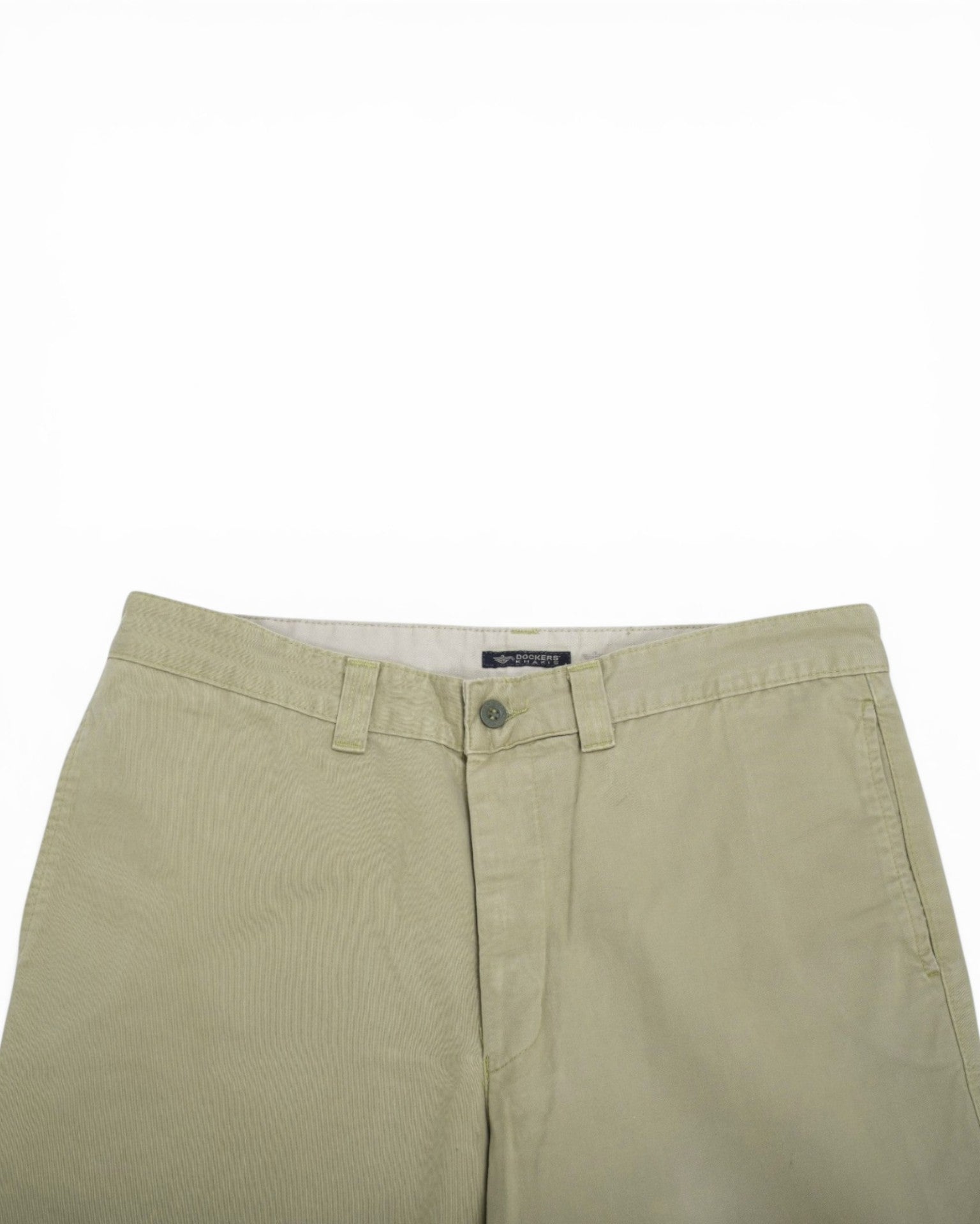 Washed Green Cotton Twill Trousers