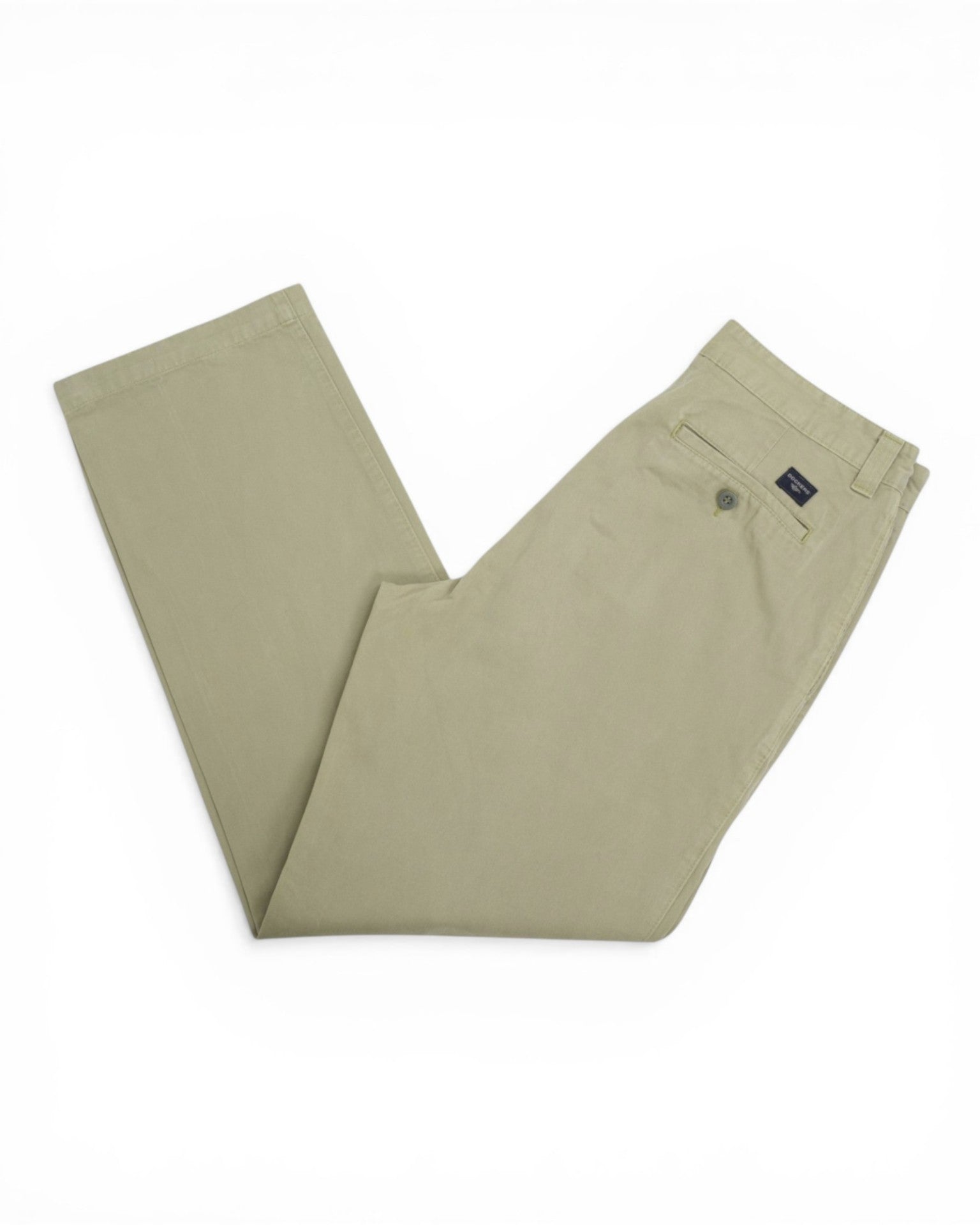 Washed Green Cotton Twill Trousers