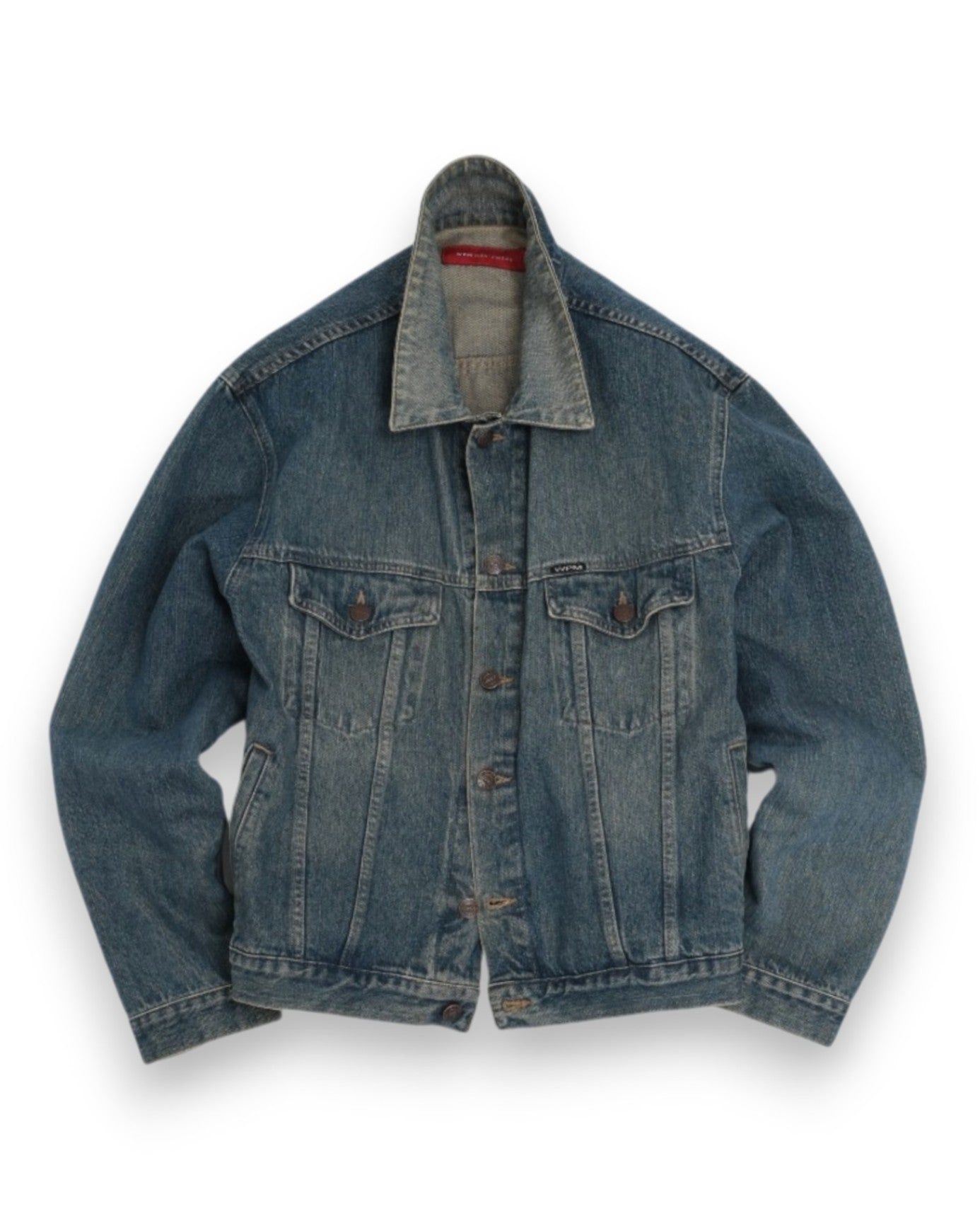 Faded Mid-Blue Denim Jacket, Made in Italy
