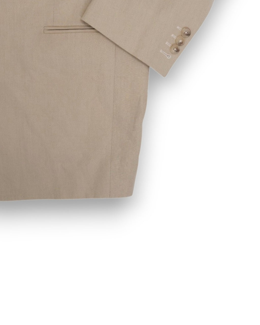 Beige Linen Single-Breasted Sports Jacket