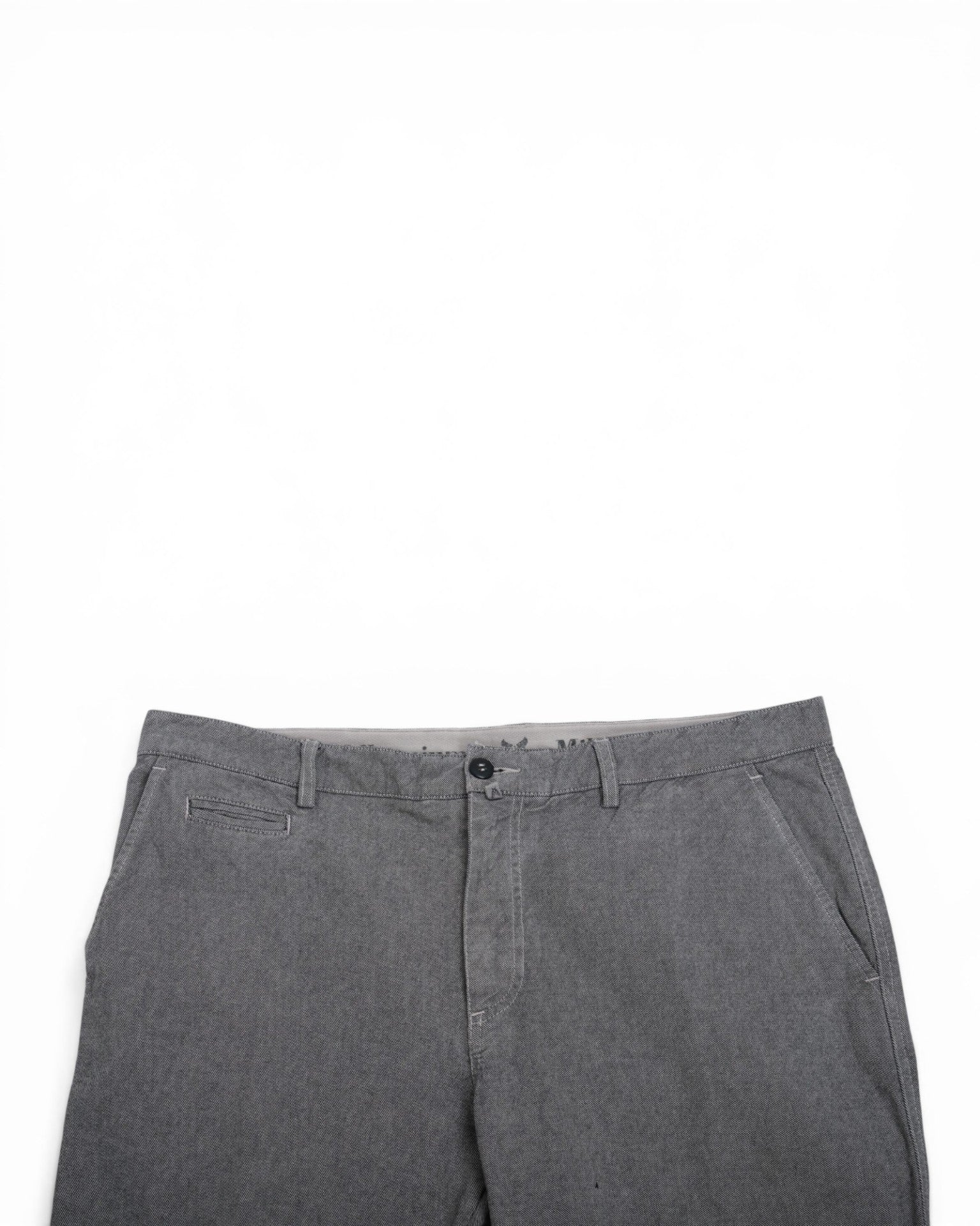 Grey Cotton Twill Chinos